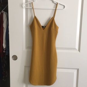 Yellow Strap Plunge Dress
